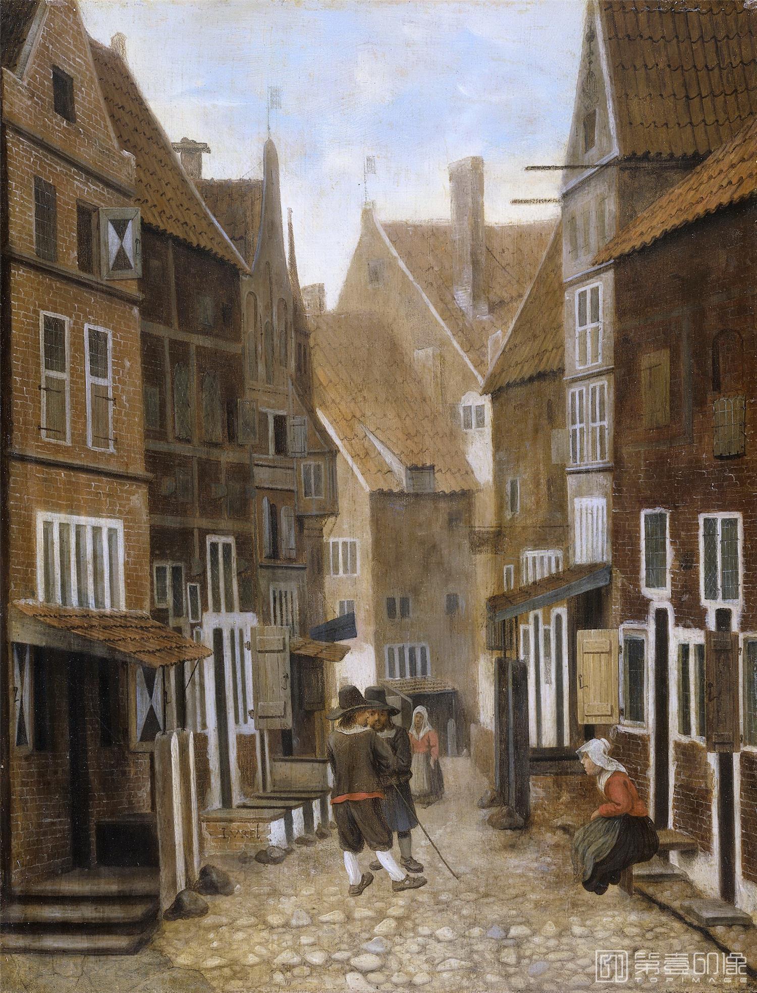 油画-荷兰阿姆斯特丹国家美术馆-Vrel Jacob Stadsgezicht 1654-1662-1846